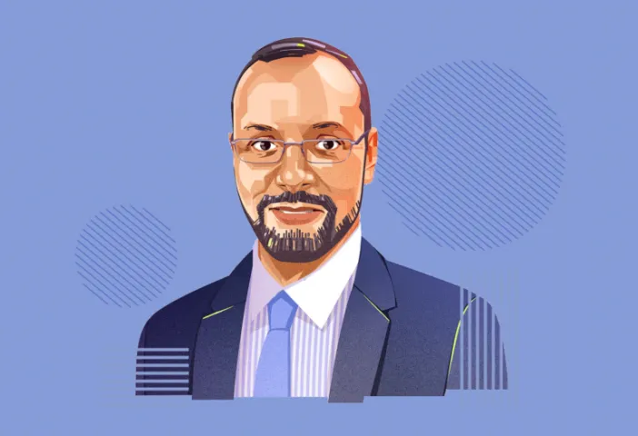 ilustration of a middle age man with glasses