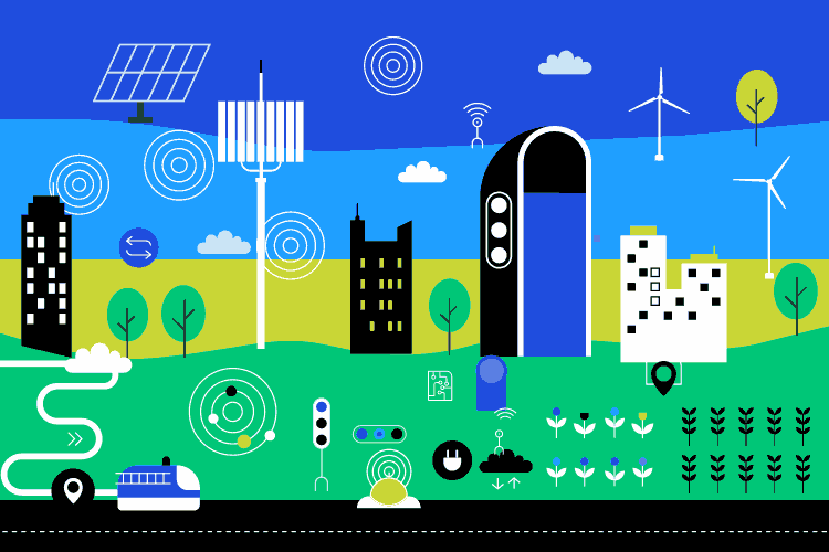 Illustration of a smart city