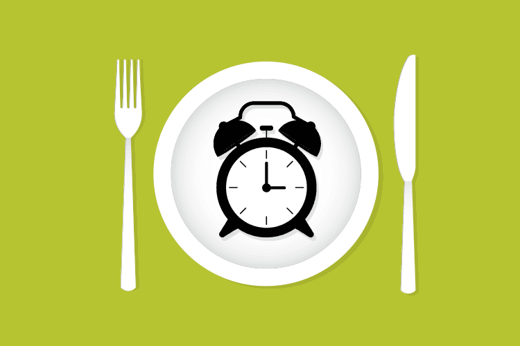 illustration of a clock on a plate