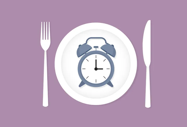 illustration of a clock on a plate