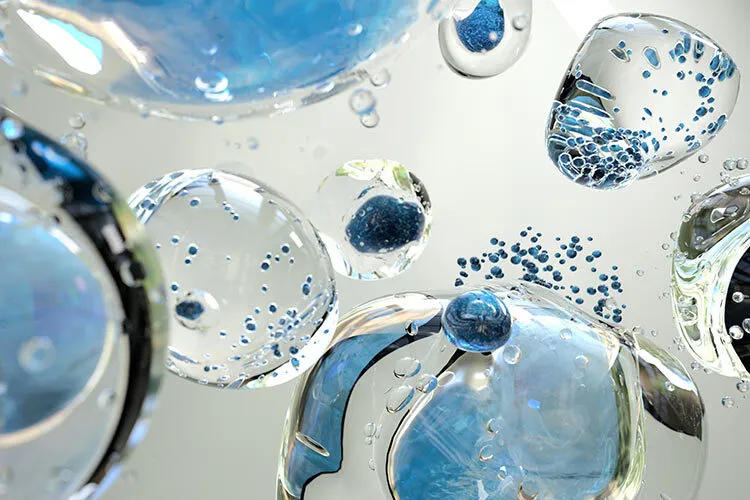 Image of bubbles within the water