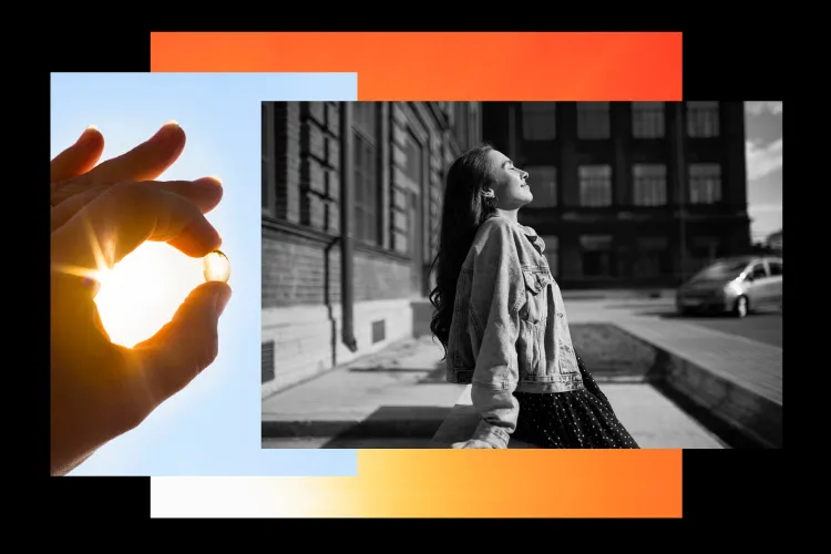 A woman enjoying sunbathing