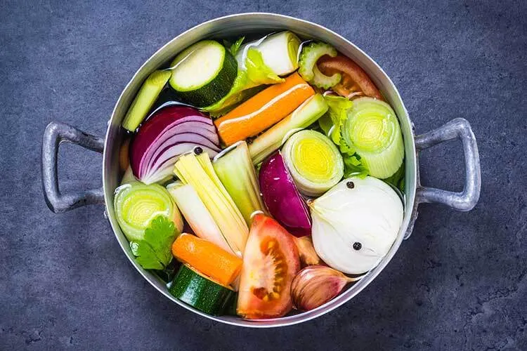Photograph of a vegetable broth