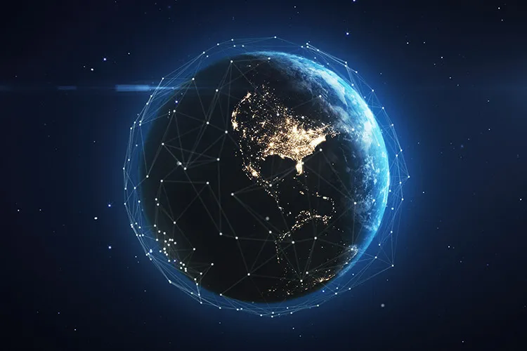 Image of planet Earth connected globally.