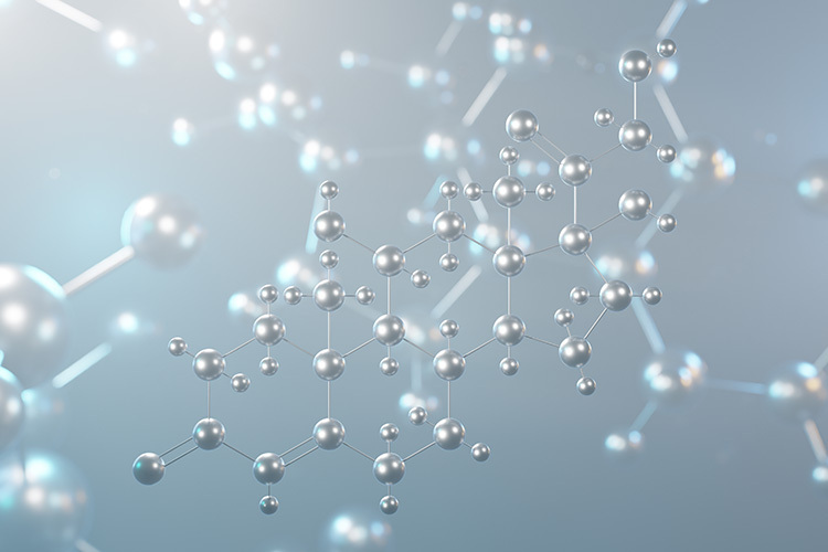 Molecular structure of cortisol.