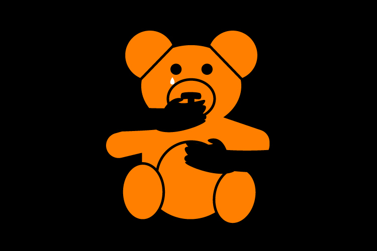 Illustration of a teddy bear alluding to child sexual abuse