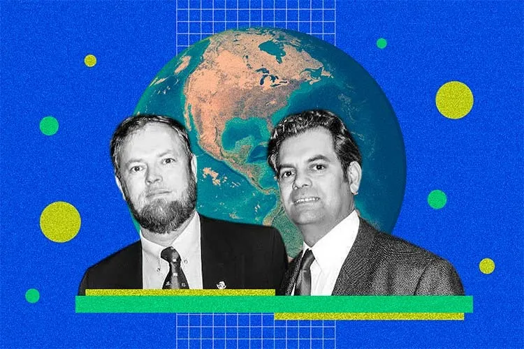 Enkerlin Brothers two grown men's pictures turned into collage