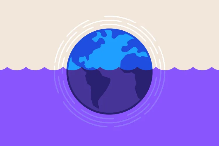 Illustration of a flooded world