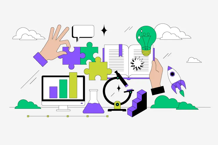 Illustration about women in science and leadership in STEM research, in reference to the Premio Mujer Tec 2026.