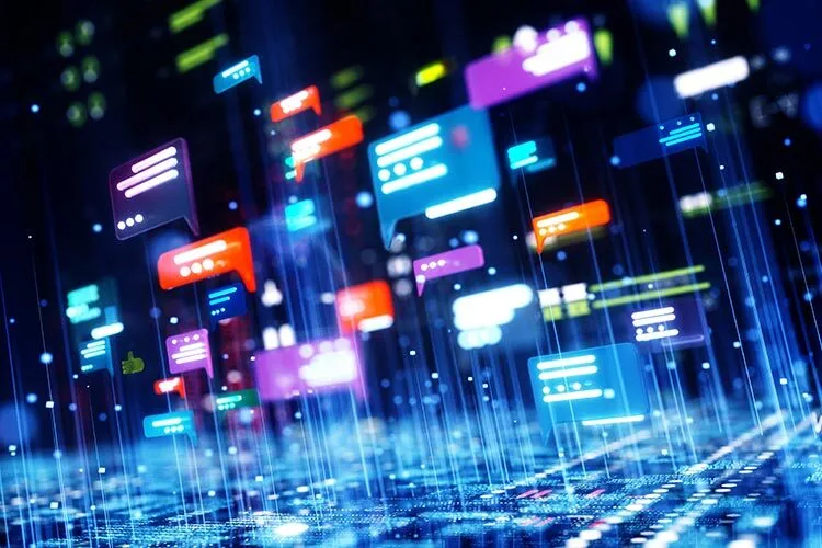 Illustration depicting the use of ChatGPT and artificial intelligence in legislative processes in Mexico.