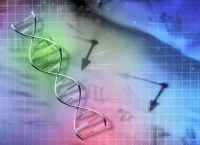 Image of a DNA strandon top of a clock