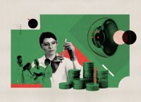 illustration of a woman in the lab
