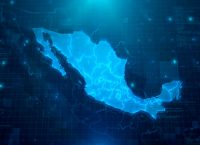 Map of Mexico with digitalized elements