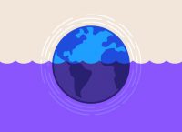 Illustration of a flooded world