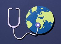 image of an earth with a stethoscope