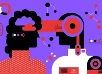 The image shows a robot and a person working together on a task. The robot is standing on the left of the image and the person is standing on the right. The robot is using a mechanical arm to hold a tool, while the person is using their hands to hold another tool. They are both facing the same direction, indicating that they are focused on the task at hand.