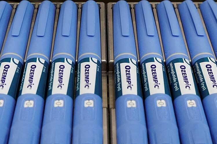 Ozempic syringes are pictured on a production line at Novo Nordisk's plant in Hillerod, Denmark