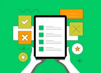 Two hands holding a tablet