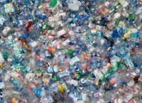Hundreds of PET bottles in the process of being recycled or reused