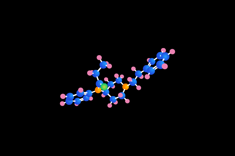 Representación 3D de la molécula del fentanilo.