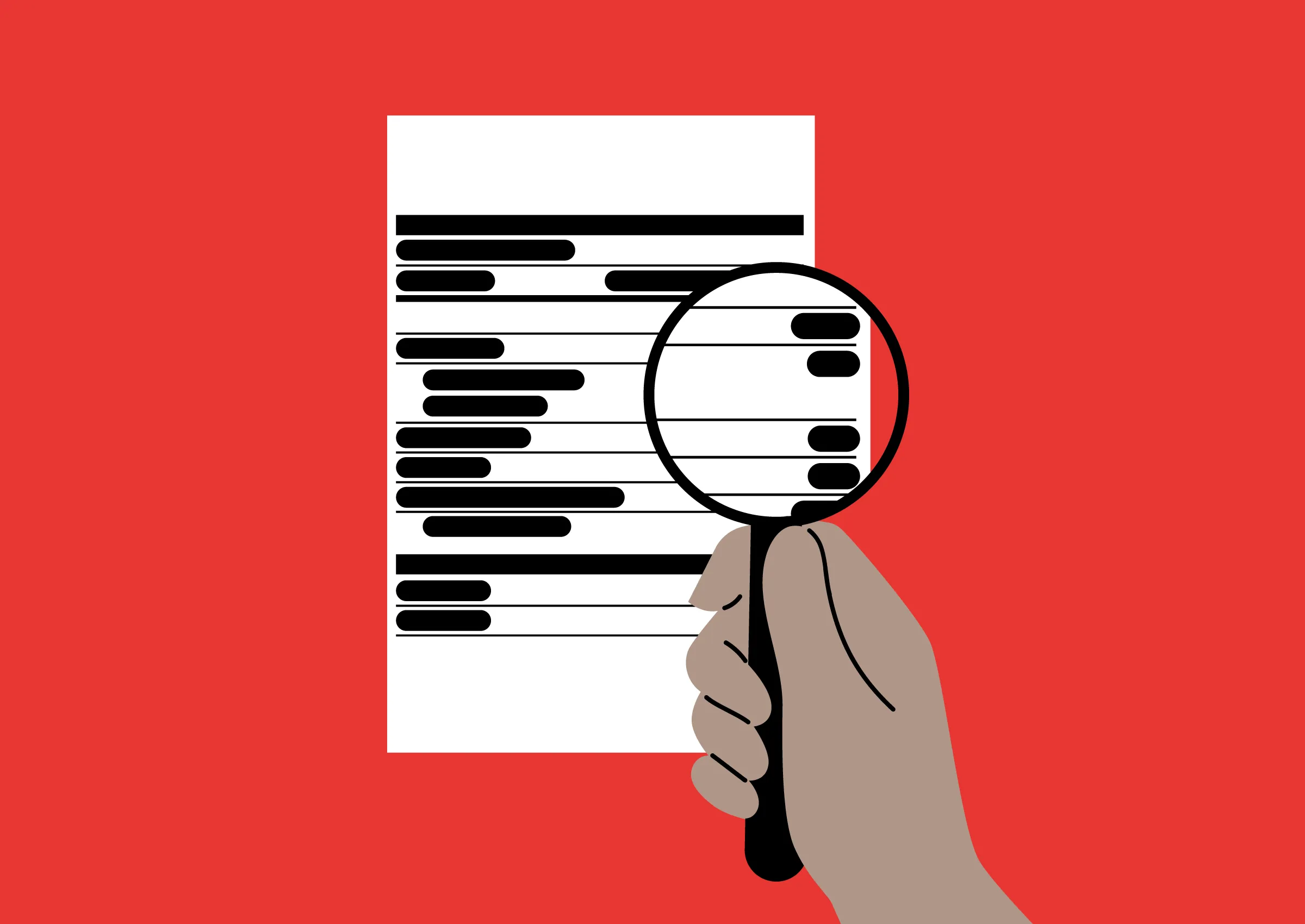 imagen de una lupa revisando el contenido