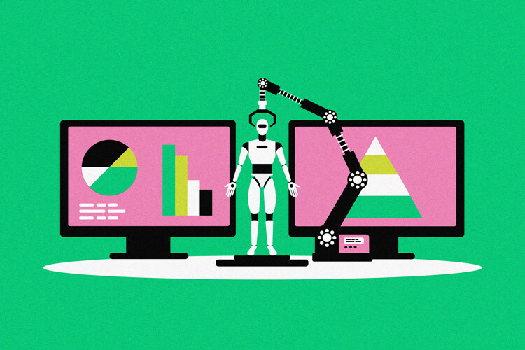 Ilustración de robots manejados por computadora