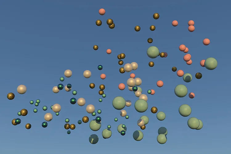 Ilustración de microparticulas