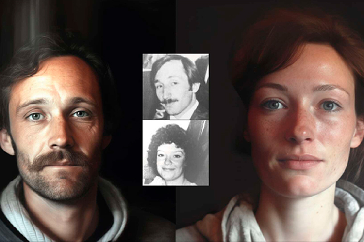 A las orillas retratos generados con ia a partir de fotos reales al centro
