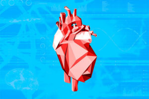 Ilustración de un corazón al estilo origami