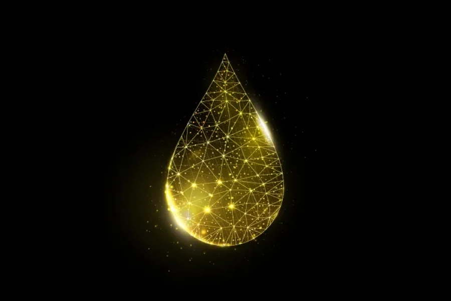 ilustración de una gota de aceite de oliva
