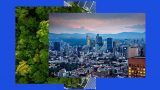 imagen de un la ciudad de mexico con fondo azul