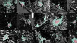 Mosaico de imágenes satelitales de nueve ciudades mexicanas mostrando zonas urbanas en rosa y áreas de expansión en verde