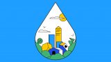 Ilustración sobre el concepto de agua segura para su consumo.