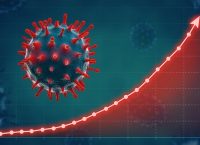 Concepto de propagación de coronavirus o COVID-19 con gráfico de crecimiento.