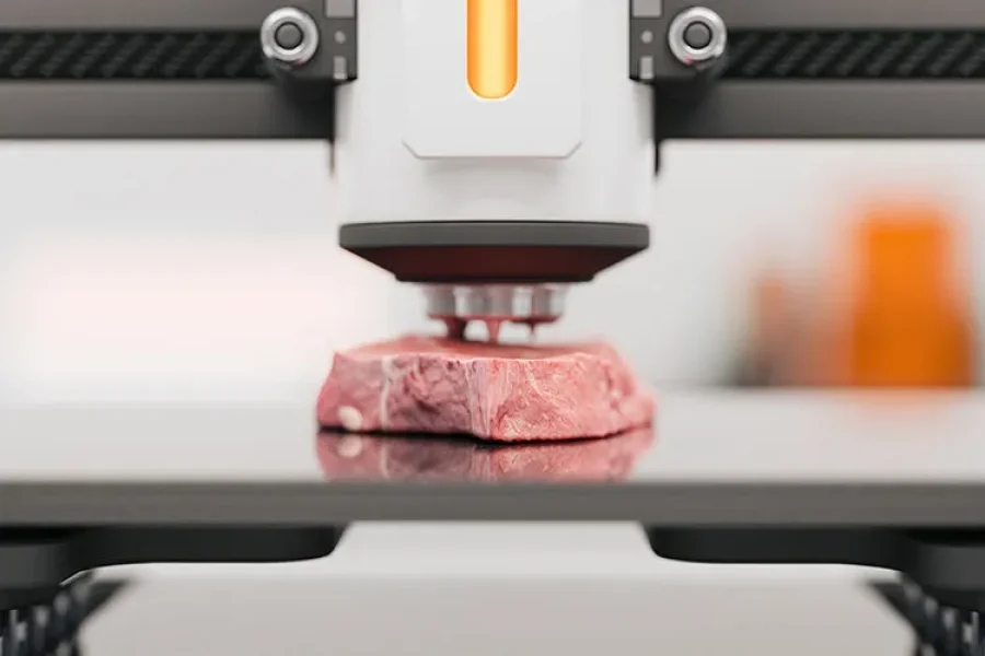 imagen de una hamburguesa imprimiendose