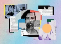 ilustracion de una persona lgbt de colores con un doctor detrás