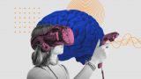imagen conceptual de una mujer jugando con un vr
