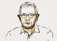 Ilustración del rostro de Francis Halzen, Premio Nobel de Física 2026.