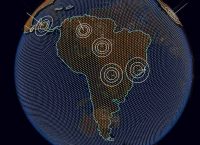 Planisferio con foco sobre América Latina