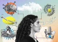 Ilustración de una mujer pensando en su salud