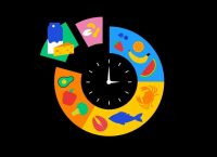 imagen de un reloj con horarios de comida