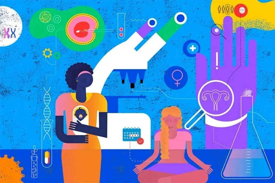 imagen de dos mujeres en el laboratorio