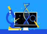 imagen de una computadora con un microscopio