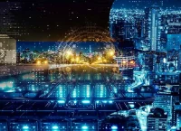 Imagen de elementos de una ciudad y tecnología
