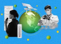 ilustracion de un globo con una termómetro