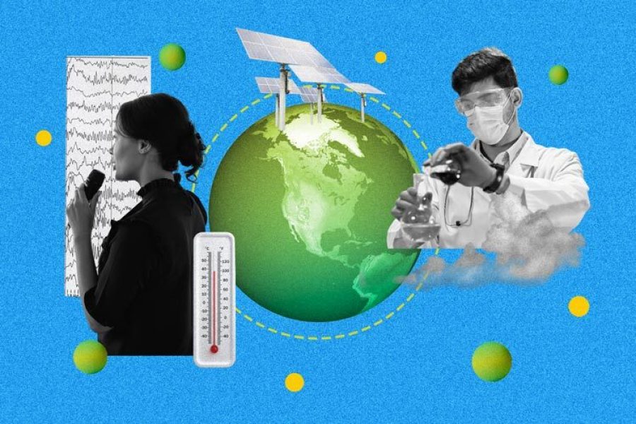 ilustracion de un globo con una termómetro