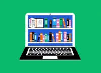 imagen de una computadora con libros